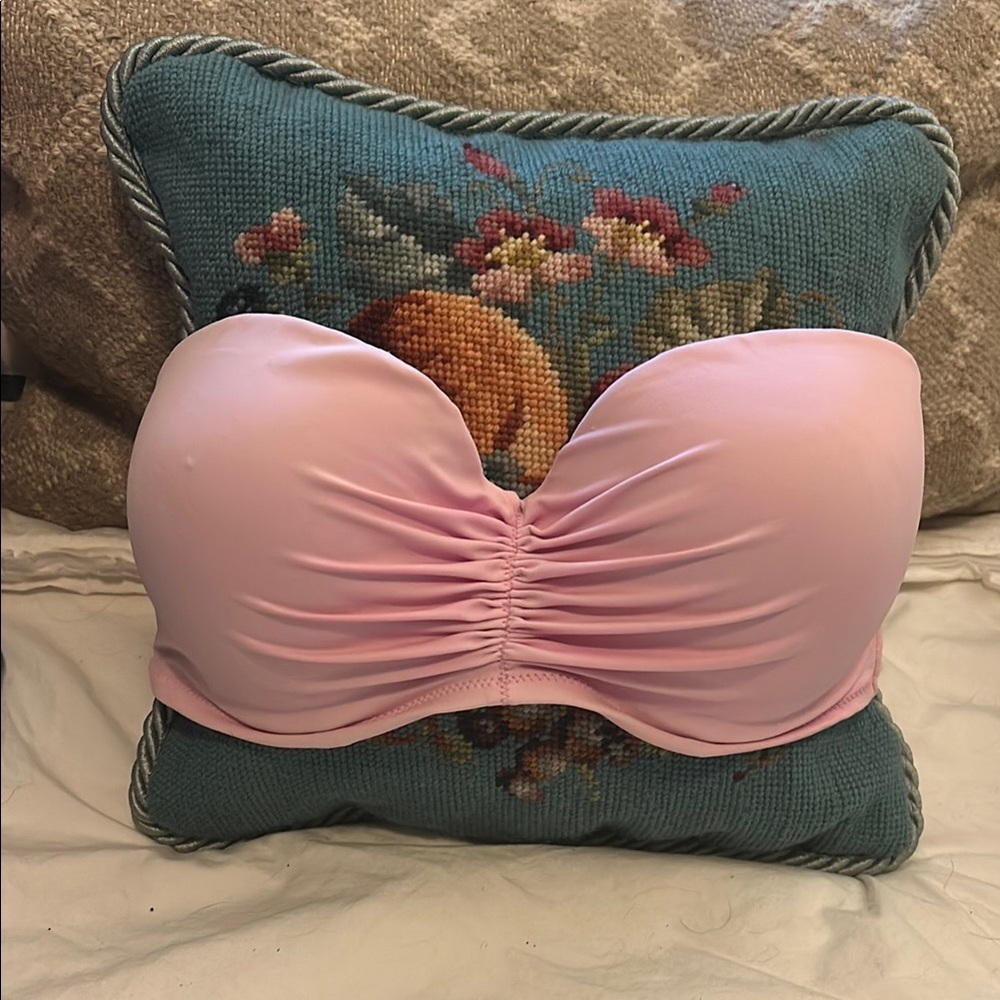 Pink Strapless Bikini Top